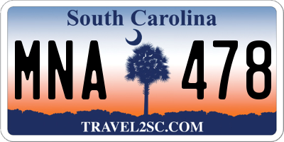 SC license plate MNA478