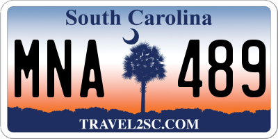 SC license plate MNA489