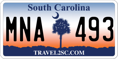 SC license plate MNA493