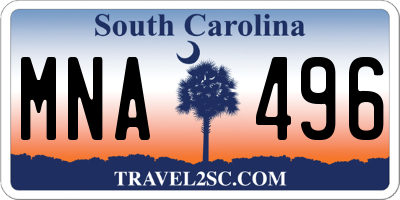 SC license plate MNA496