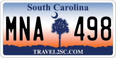 SC license plate MNA498