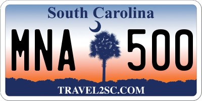 SC license plate MNA500