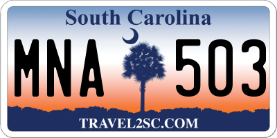 SC license plate MNA503