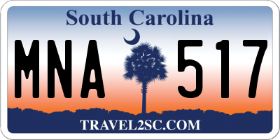 SC license plate MNA517