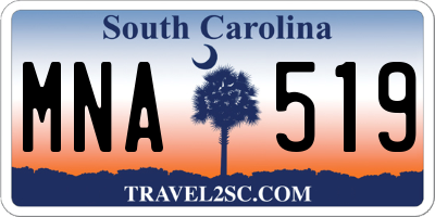 SC license plate MNA519