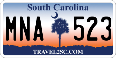 SC license plate MNA523