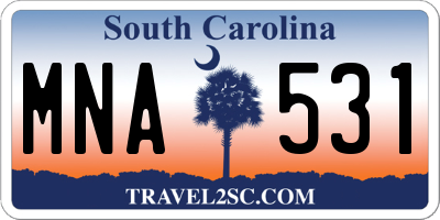SC license plate MNA531