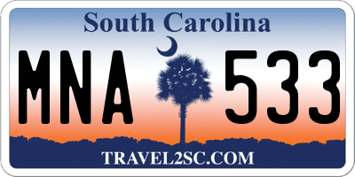 SC license plate MNA533