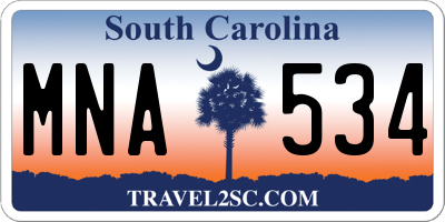 SC license plate MNA534