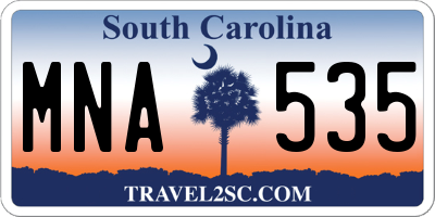 SC license plate MNA535
