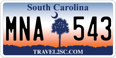 SC license plate MNA543