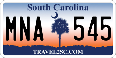 SC license plate MNA545