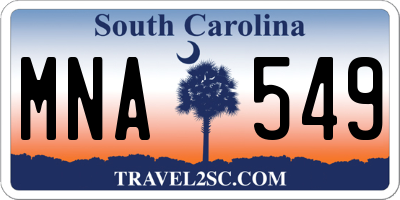 SC license plate MNA549
