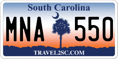 SC license plate MNA550