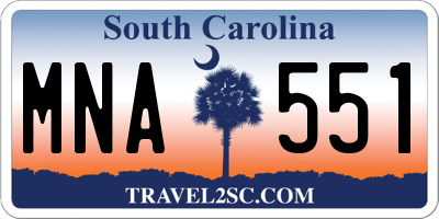 SC license plate MNA551