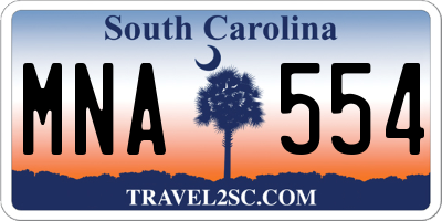 SC license plate MNA554