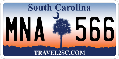 SC license plate MNA566