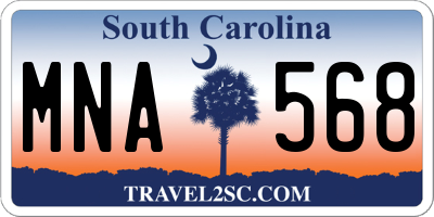 SC license plate MNA568
