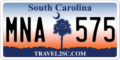 SC license plate MNA575