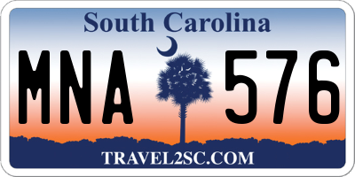 SC license plate MNA576