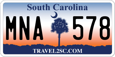SC license plate MNA578