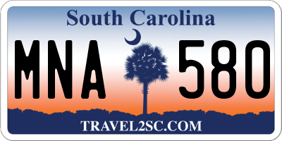 SC license plate MNA580