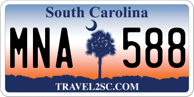 SC license plate MNA588
