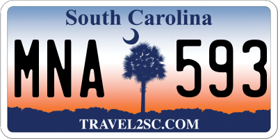 SC license plate MNA593