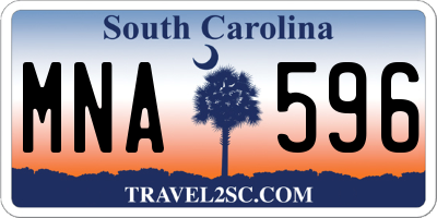 SC license plate MNA596