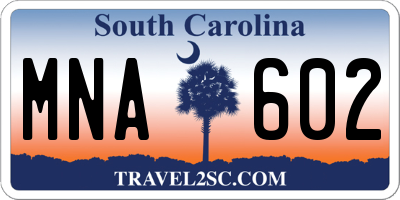 SC license plate MNA602