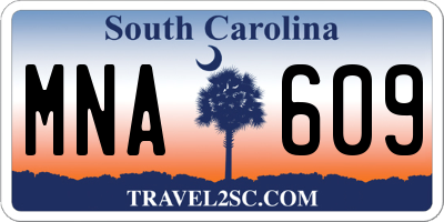 SC license plate MNA609