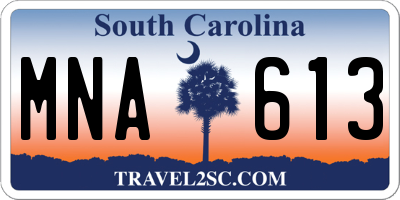 SC license plate MNA613
