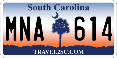 SC license plate MNA614