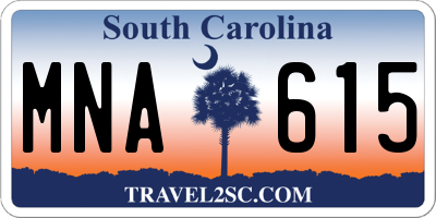 SC license plate MNA615