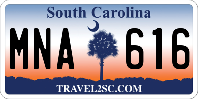 SC license plate MNA616