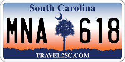 SC license plate MNA618