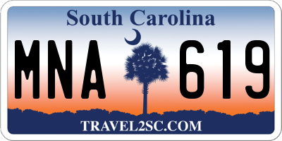 SC license plate MNA619