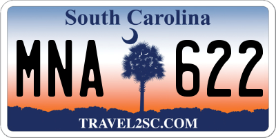 SC license plate MNA622