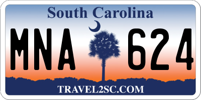 SC license plate MNA624