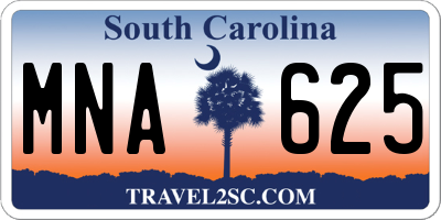 SC license plate MNA625