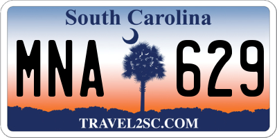 SC license plate MNA629