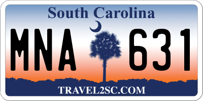 SC license plate MNA631