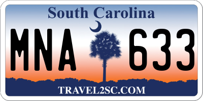 SC license plate MNA633