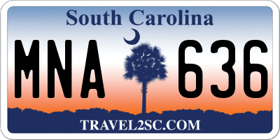 SC license plate MNA636