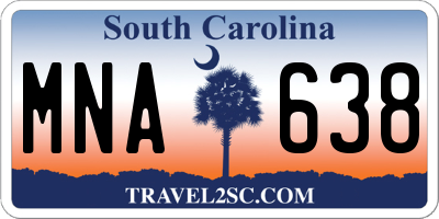 SC license plate MNA638