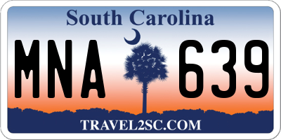 SC license plate MNA639