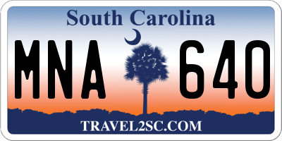 SC license plate MNA640