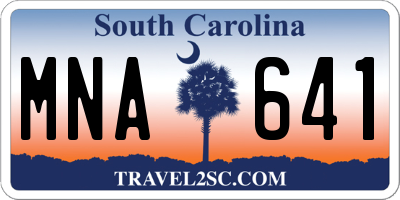 SC license plate MNA641