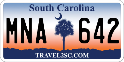 SC license plate MNA642