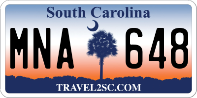 SC license plate MNA648